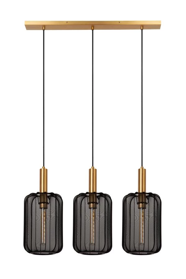 Lucide CORINA - Lámpara colgante - 3xE27 - Negro - detalle